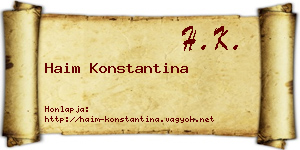 Haim Konstantina névjegykártya